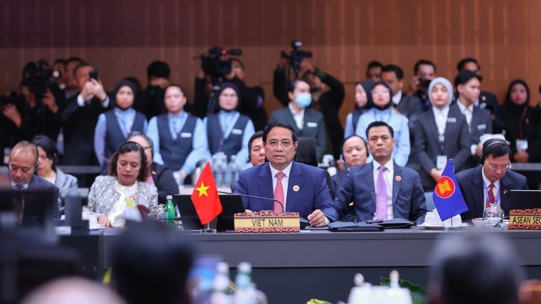 Thủ tướng Phạm Minh Chính tham dự Hội nghị. (Ảnh: VGP/Nhật Bắc)