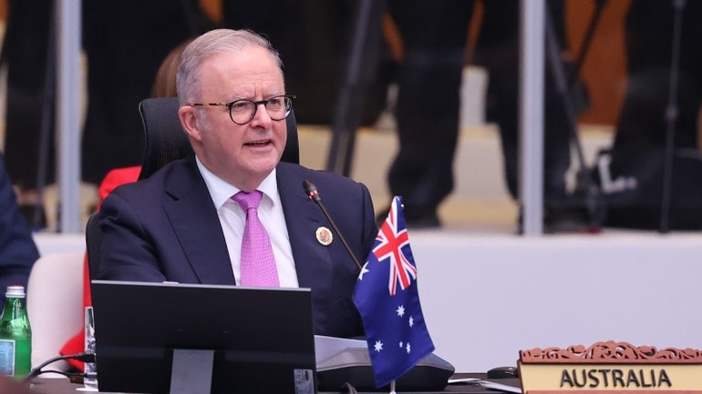 Thủ tướng Australia Anthony Albanese phát biểu ý kiến tại hội nghị. (Ảnh: VGP/Nhật Bắc)
