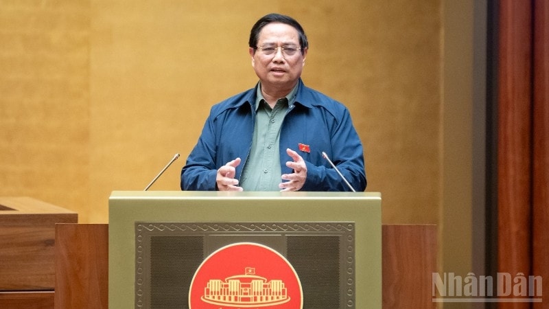 Thủ tướng Chính phủ Phạm Minh Chính phát biểu tại phiên thảo luận. (Ảnh: THỦY NGUYÊN)