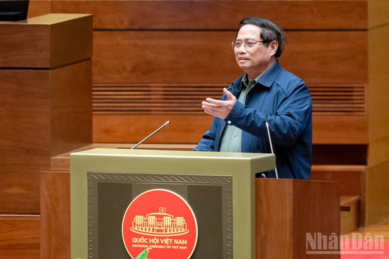 Thủ tướng Chính phủ Phạm Minh Chính phát biểu. (Ảnh: THỦY NGUYÊN)