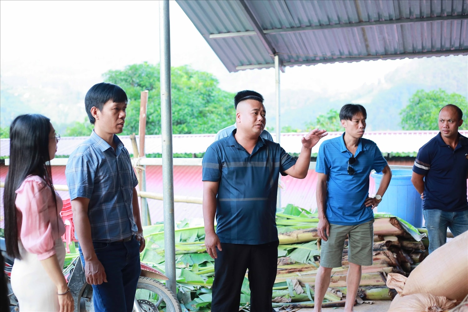 Anh Nguyễn Văn Chuẩn – Giám đốc HTX Dịch vụ Nông lâm nghiệp và Chăn nuôi Hoàng Su Phì giới thiệu cho người dân về quy trình chăn nuôi an toàn Anh Nguyễn Văn Chuẩn, Giám đốc HTX Dịch vụ Nông lâm nghiệp và Chăn nuôi Hoàng Su Phì giới thiệu cho người dân về quy trình chăn nuôi an toàn