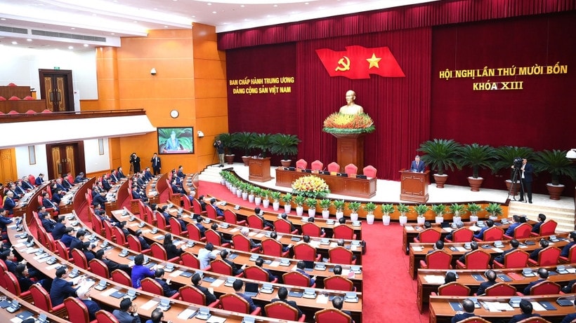 Phiên bế mạc Hội nghị lần thứ 14 Ban Chấp hành Trung ương Đảng khóa XIII. (Ảnh: ĐĂNG KHOA)