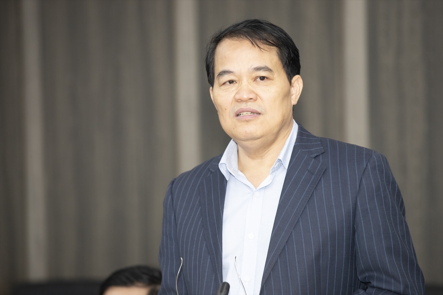 Phó Vụ trưởng Vụ Học sinh, sinh viên - Bộ Giáo dục và Đào tạo Nguyễn Văn Thanh phát biểu tại cuộc họp