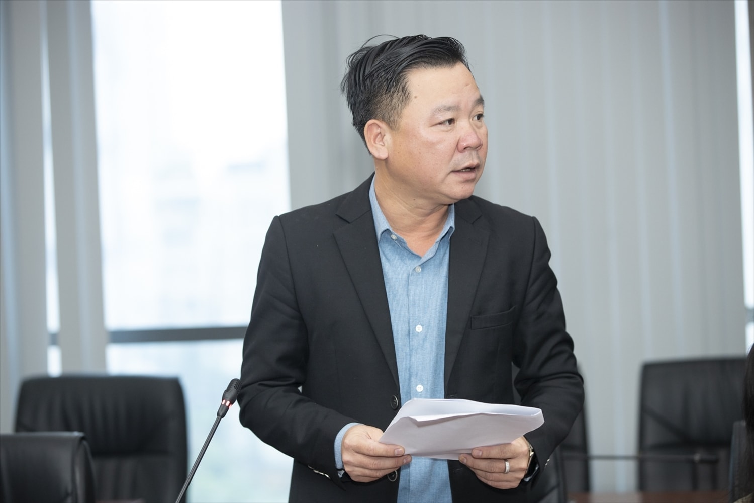 Giám đốc Sở Dân tộc Tôn giáo TP. Hà Nội Nguyễn Sỹ Trường phát biểu tại cuộc họp
