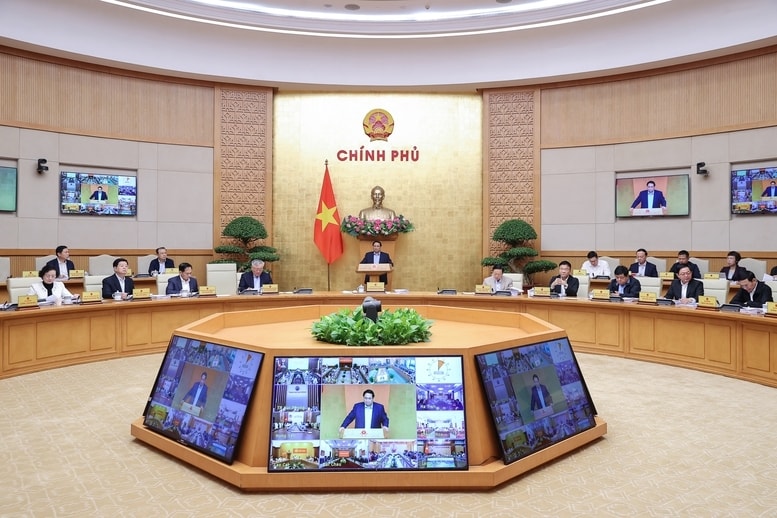 Thủ tướng chủ trì phiên họp Chính phủ tháng 10/2025 trực tuyến với các địa phương - Ảnh: VGP/Nhật Bắc