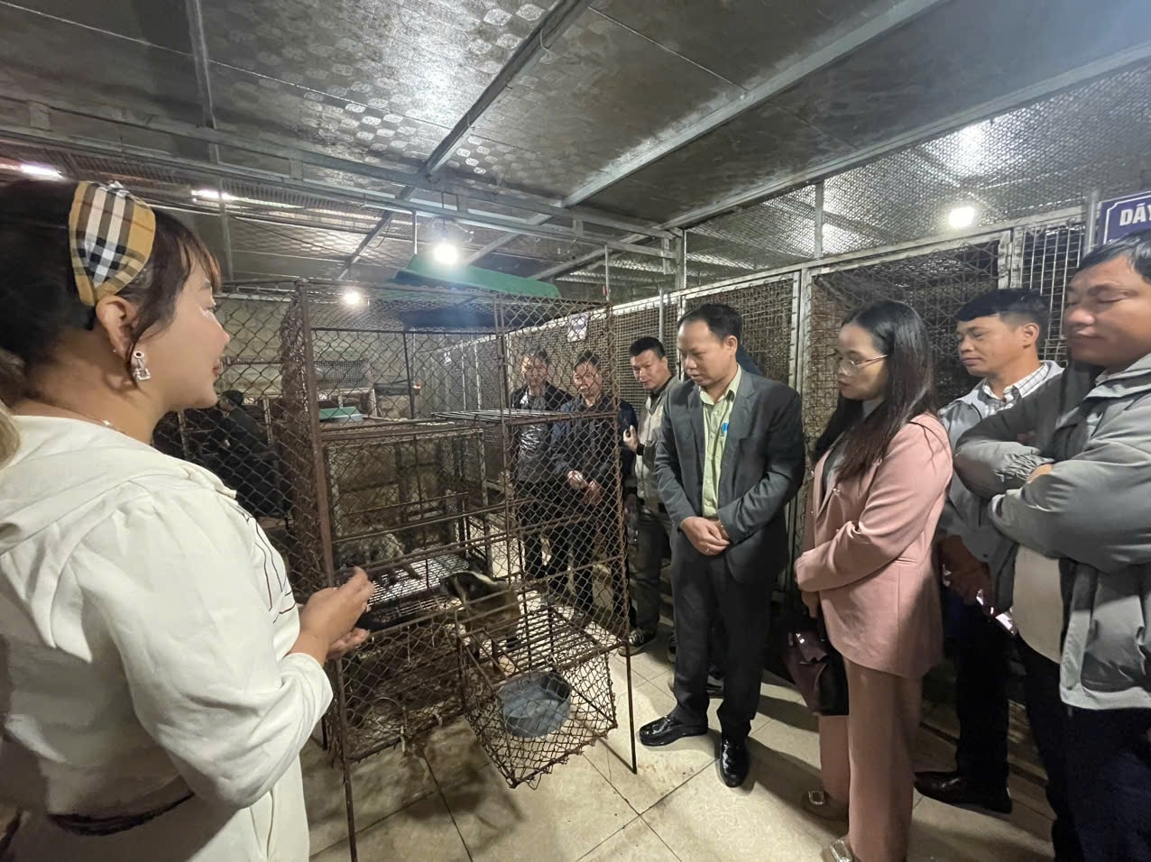 Các đại biểu được học tập kinh nghiệm mô hình phát triển kinh tế chăn nuôi chồn mang lại giá trị kinh tế cao