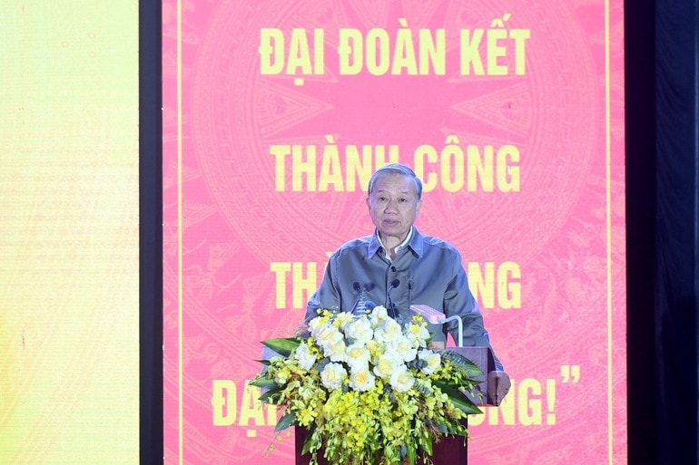 Tổng Bí thư Tô Lâm phát biểu tại Ngày hội. (Ảnh ĐĂNG KHOA) 