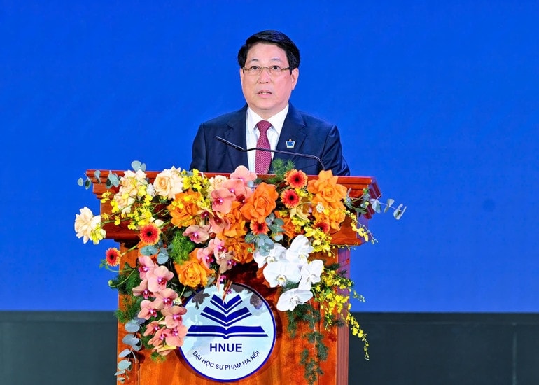 Chủ tịch nước phát biểu tại buổi lễ. (Ảnh: Thủy Nguyên) 