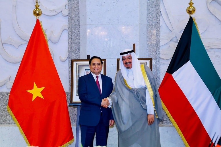 Thủ tướng Chính phủ Phạm Minh Chính hội đàm với Thủ tướng Nhà nước Kuwait Sheikh Ahmad Al-Abdullah Al-Sabah- Ảnh: VGP/Nhật Bắc