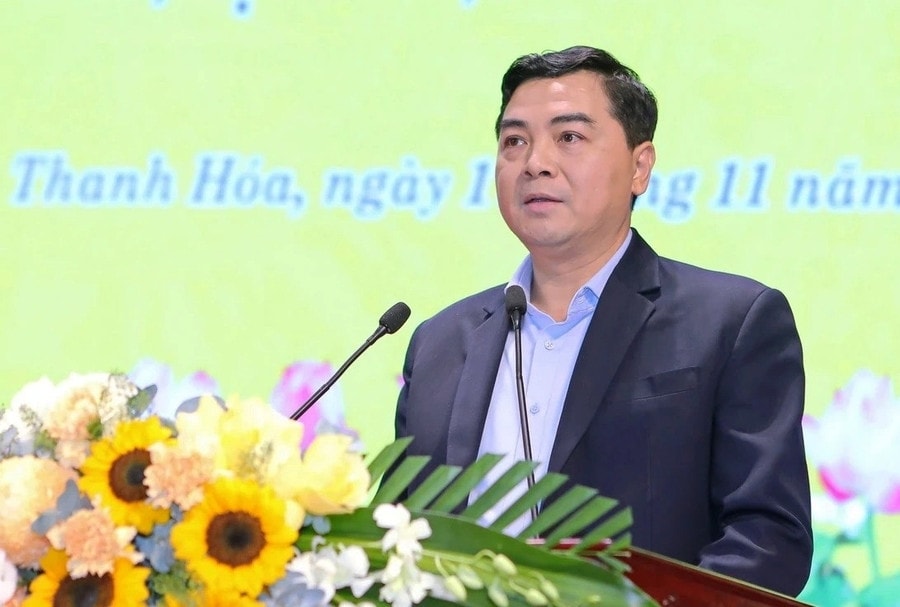 Ông Nguyễn Hoài Anh - Chủ tịch UBND tỉnh THanh Hóa phát biểu tại buổi gặp mặt.
