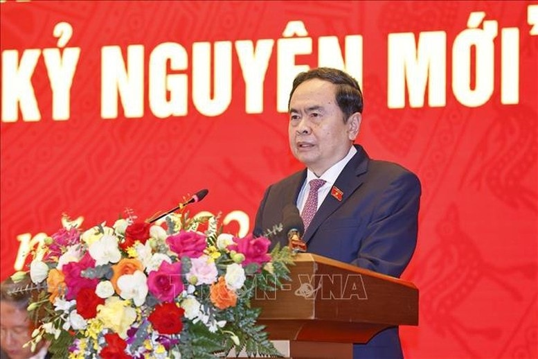 Chủ tịch Quốc hội Trần Thanh Mẫn phát biểu khai mạc và chỉ đạo diễn đàn - Ảnh: TTXVN