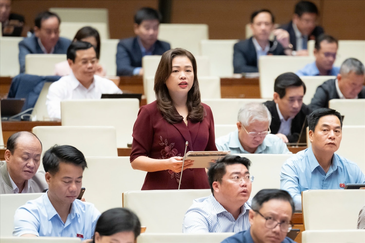 Đại biểu Đoàn Thị Lê An (đoàn ĐBQH tỉnh Cao Bằng) cho ý kiến đối với Luật Báo chí (sửa đổi)