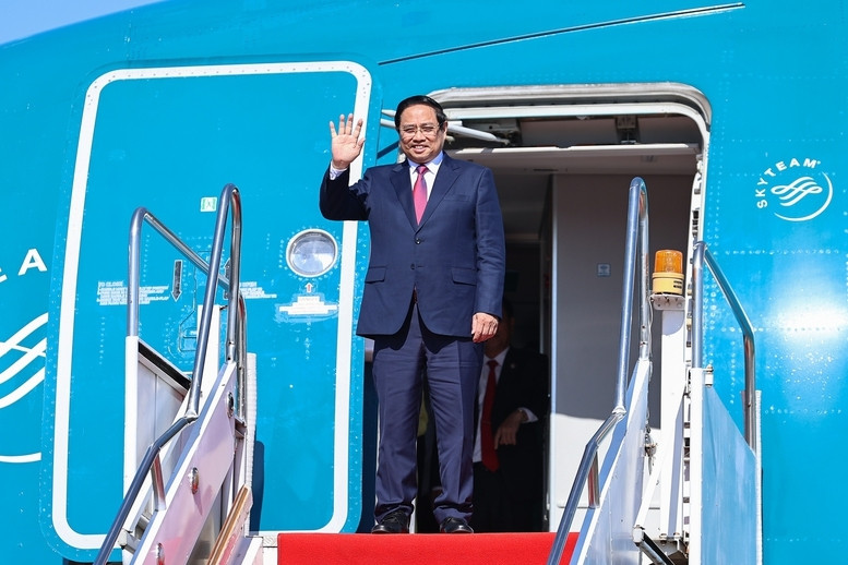 Thủ tướng Phạm Minh Chính tới Thủ đô Vientiane, bắt đầu chuyến công tác tại Lào- Ảnh 1. Thủ tướng Phạm Minh Chính tới Thủ đô Vientiane, bắt đầu chuyến công tác tại Lào - Ảnh: VGP/Nhật Bắc