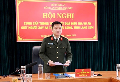 Thượng tá Vũ Thanh Tùng, Giám đốc Công an tỉnh Lạng Sơn đã thông tin về kết quả điều tra truy xét vụ án
