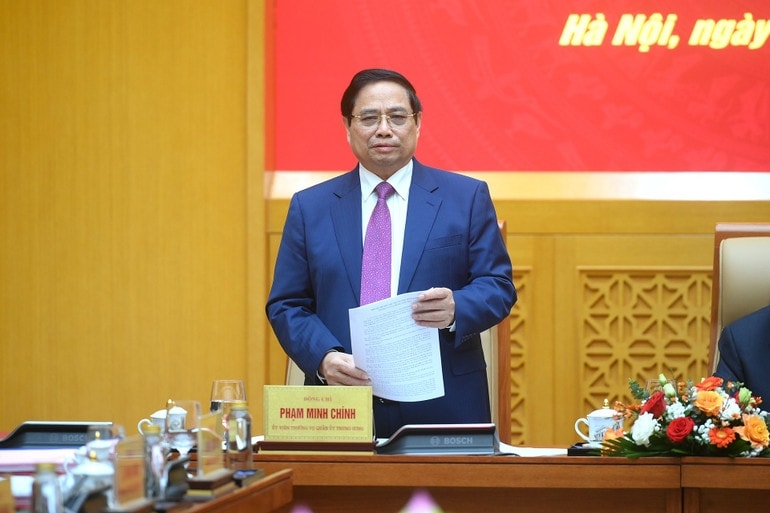 Thủ tướng Chính phủ Phạm Minh Chính phát biểu tại hội nghị. (Ảnh: ĐĂNG KHOA) Thủ tướng Chính phủ Phạm Minh Chính phát biểu tại hội nghị. (Ảnh: ĐĂNG KHOA)
