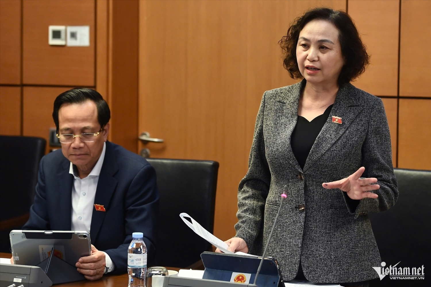 Đại biểu Cao Thị Xuân (đoàn Thanh Hoá). Ảnh: Hoàng Hà