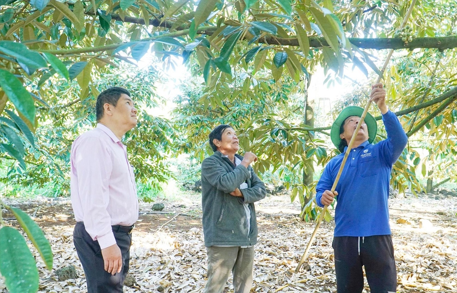 Hộ ông Trần Văn Tám (ngoài cùng bên phải)  ở ấp 2, xã Tân Phú, tỉnh Đồng Nai thoát nghèo nhờ tiếp cận vốn tín dụng chính sách kịp thời