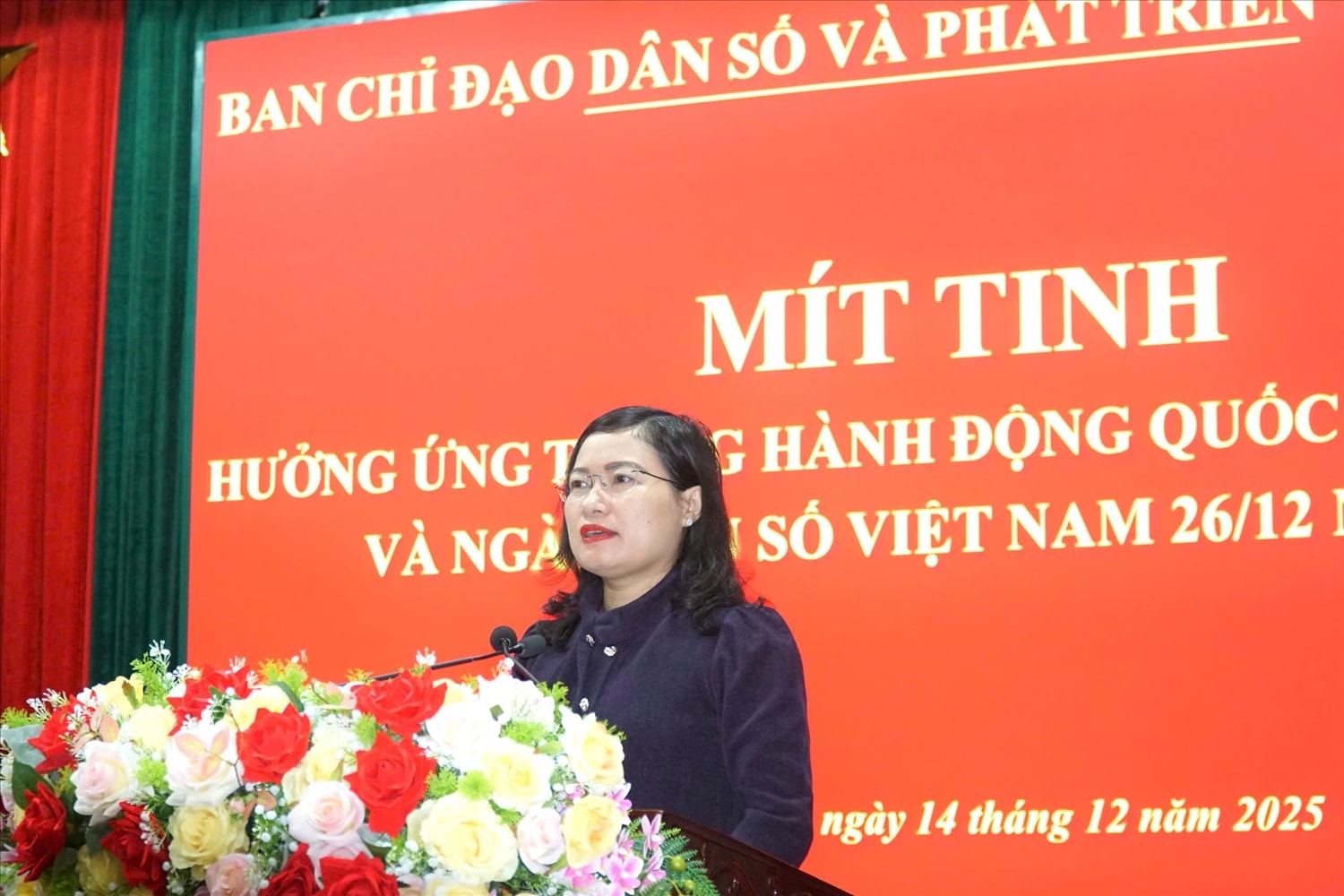 Phó Chủ tịch UBND tỉnh Hà Tĩnh Nguyễn Thị Nguyệt phát biểu tại buổi Lễ