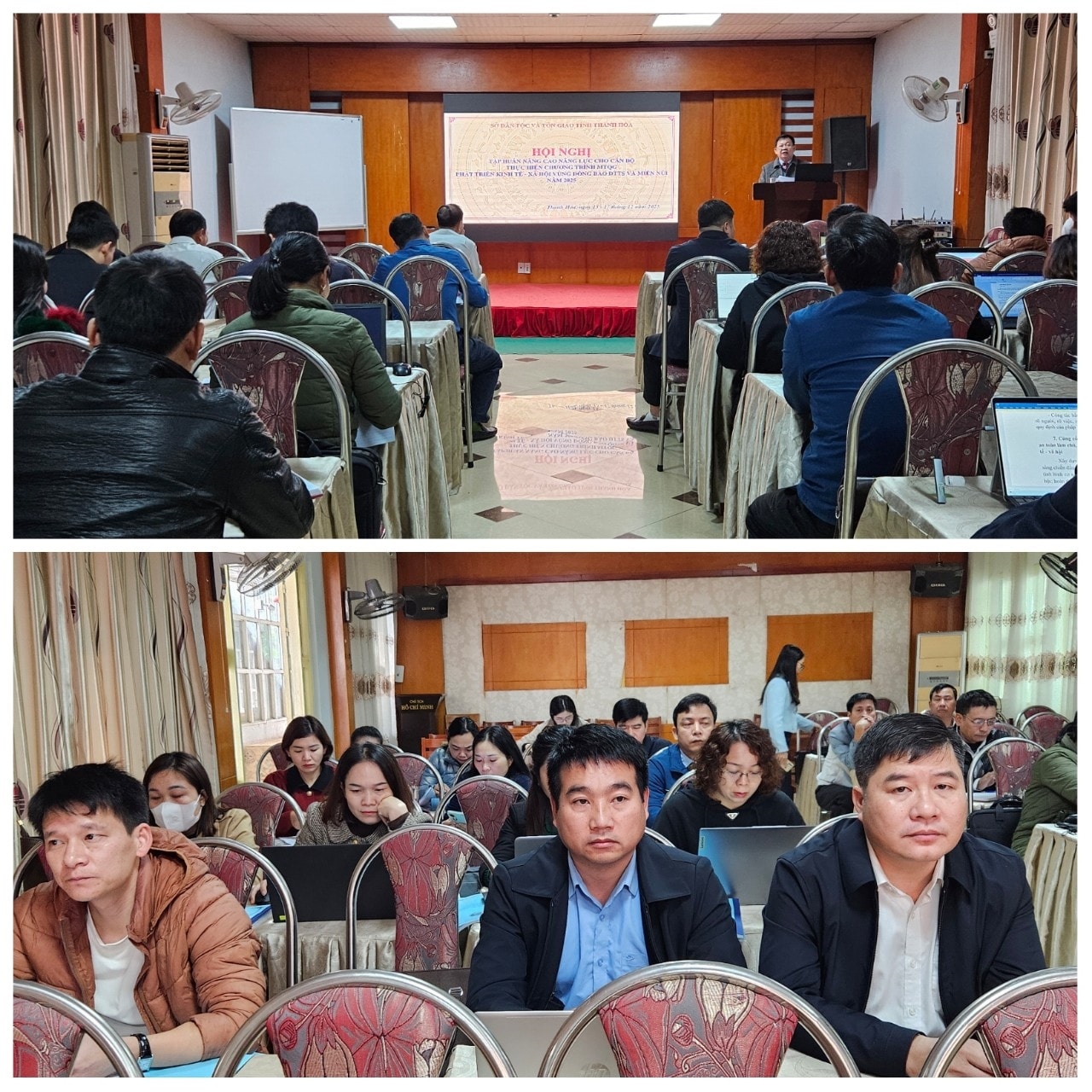 Lớp tập huấn trang bị kiến thức cho học viên là cán bộ, công chức cấp xã đến từ các địa phương vùng đồng bào DTTS&MN trên địa bàn tỉnh.