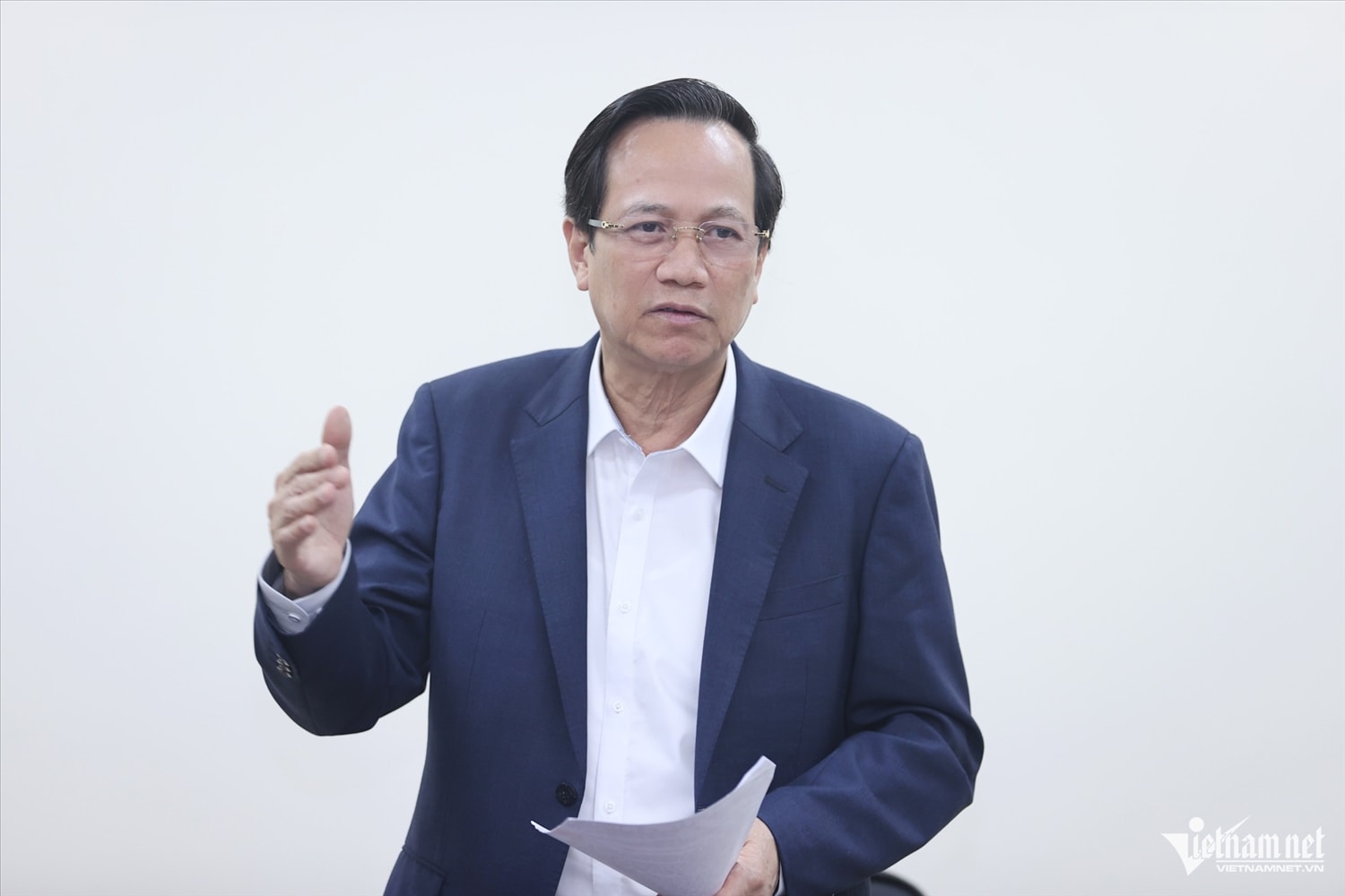 Bộ trưởng Đào Ngọc Dung phát biểu tại buổi làm việc. Ảnh: Lê Anh Dũng