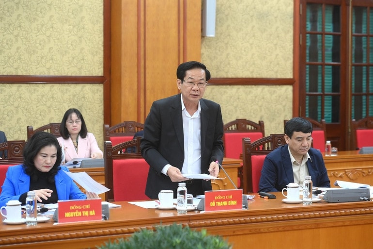 Bộ trưởng Nội vụ Đỗ Thanh Bình phát biểu tại cuộc làm việc. (Ảnh: ĐĂNG KHOA) Bộ trưởng Nội vụ Đỗ Thanh Bình phát biểu tại cuộc làm việc. (Ảnh: ĐĂNG KHOA)
