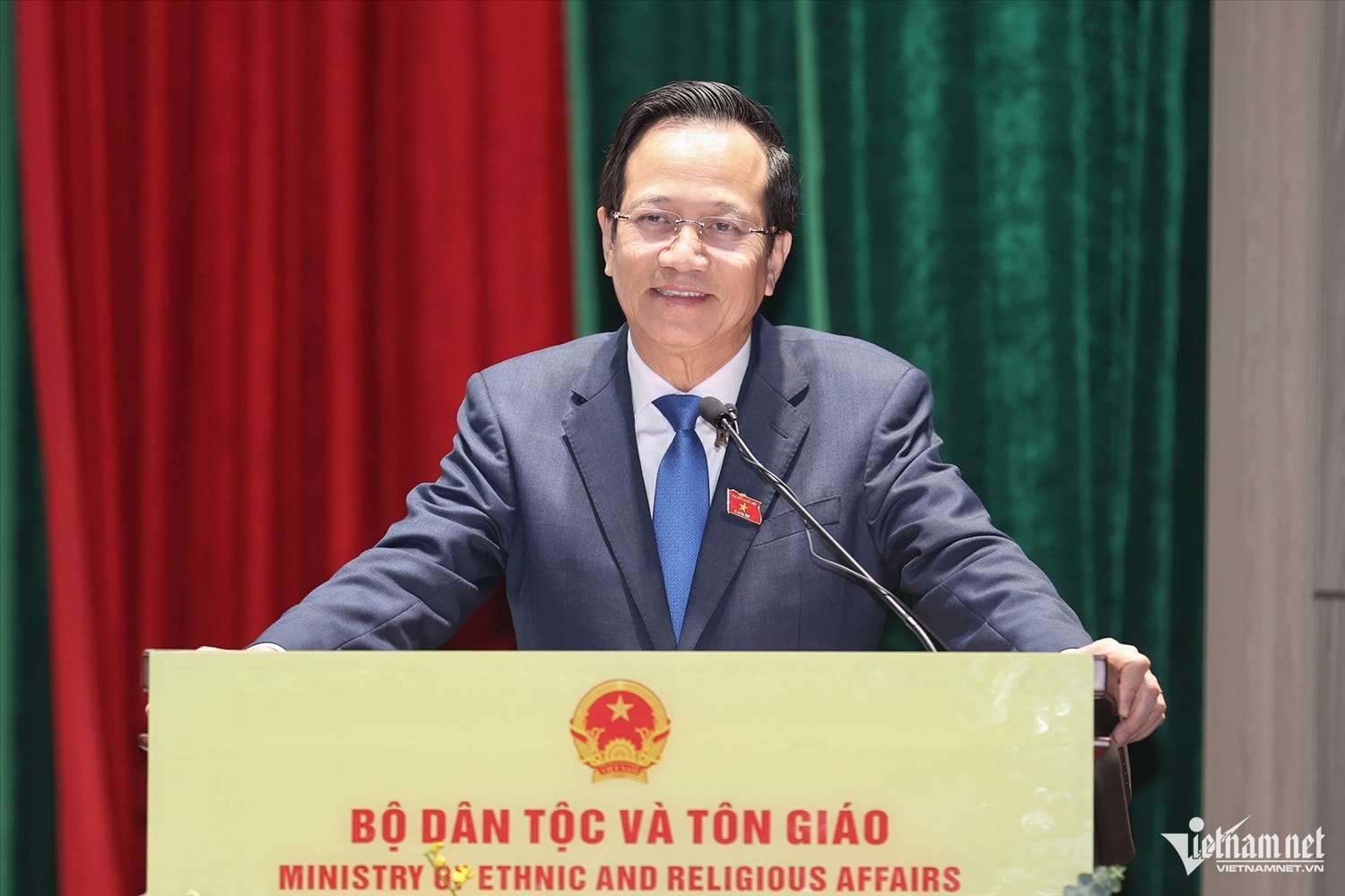 Ủy viên Trung ương Đảng, Bí thư Đảng ủy, Bộ trưởng Bộ Dân tộc và Tôn giáo Đào Ngọc Dung phát biểu chỉ đạo Đại hội