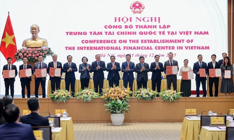 Lễ công bố Thành viên Trung tâm tài chính quốc tế tại TPHCM - Ảnh: VGP/Nhật Bắc