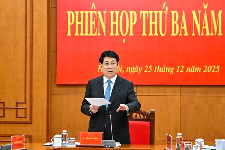 Chủ tịch nước Lương Cường phát biểu chỉ đạo tại Phiên họp. Chủ tịch nước Lương Cường phát biểu chỉ đạo tại Phiên họp.