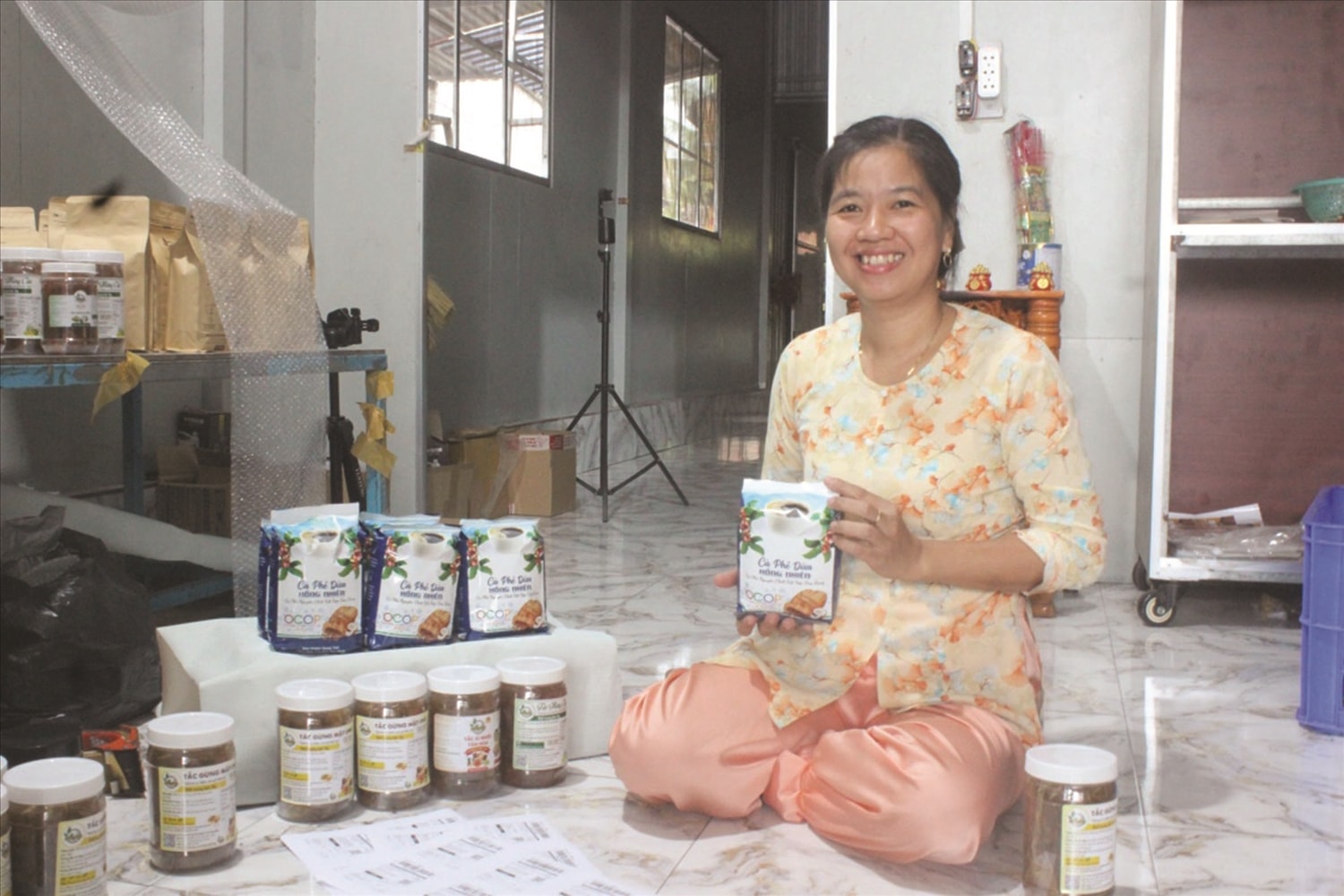 Các sản phẩm nông sản của chị Trần Thị Hồng Nhiên đã đạt chuẩn OCOP 3 sao