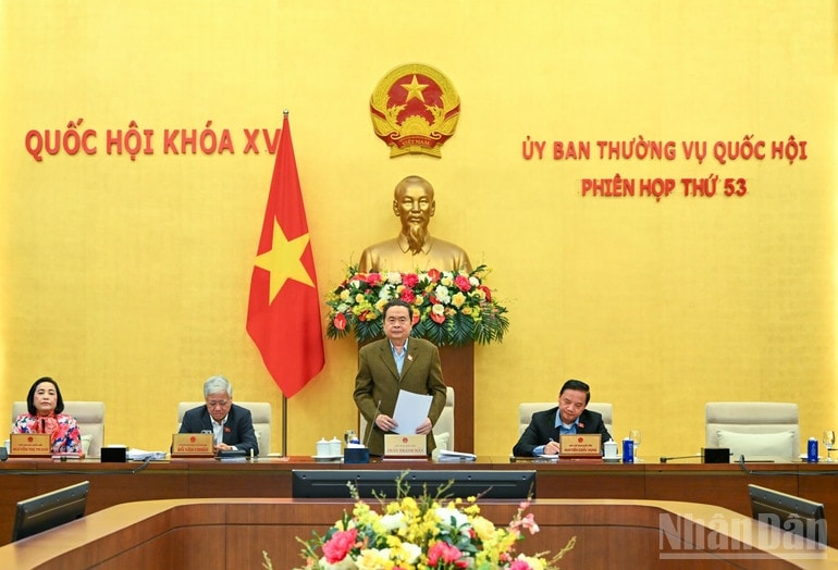 Chủ tịch Quốc hội Trần Thanh Mẫn phát biểu khai mạc phiên họp. (Ảnh: Duy Linh)