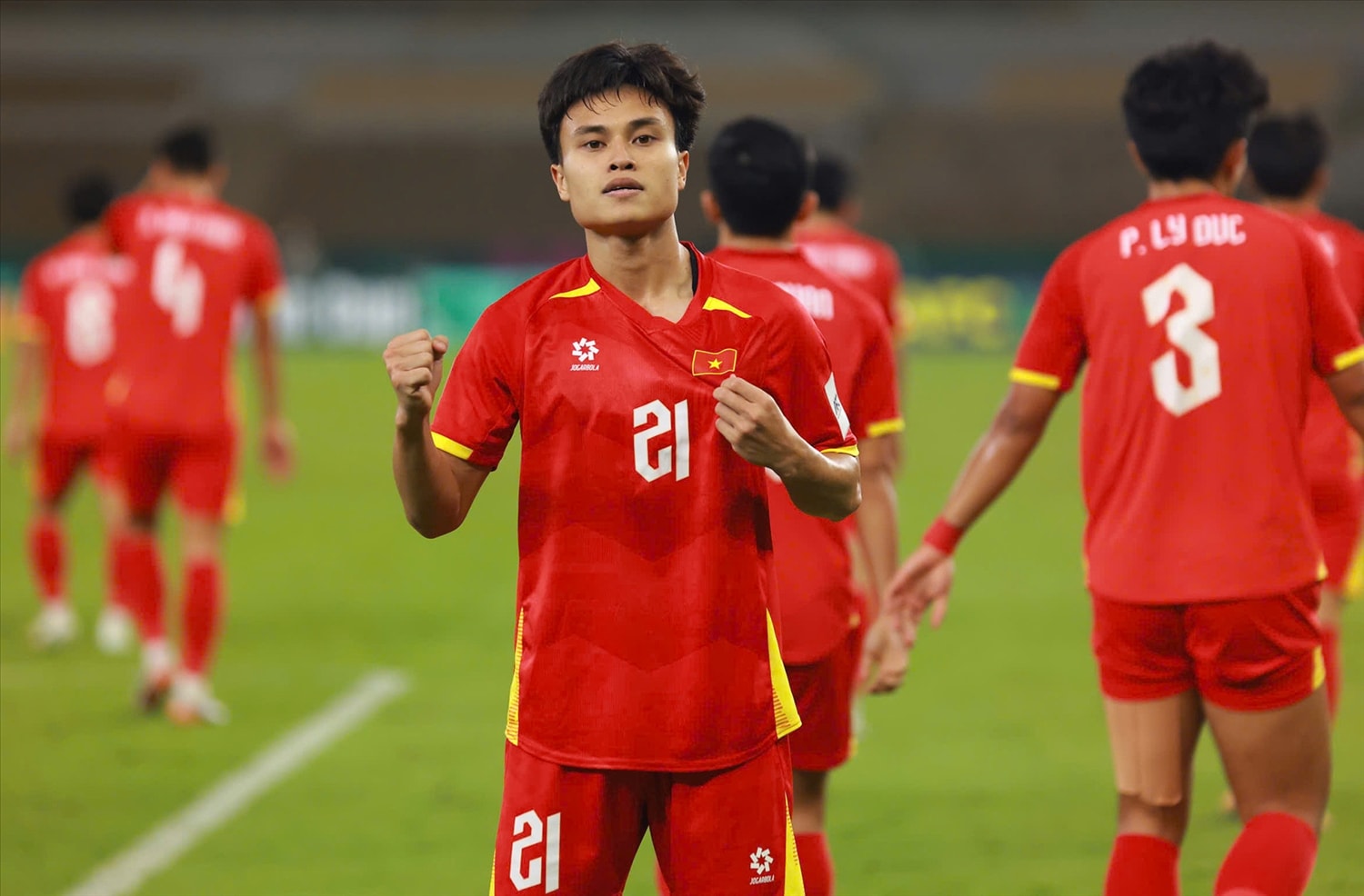 Minh Phúc ghi bàn thắng ấn định chiến thắng cho U23 Việt Nam (Ảnh IT)