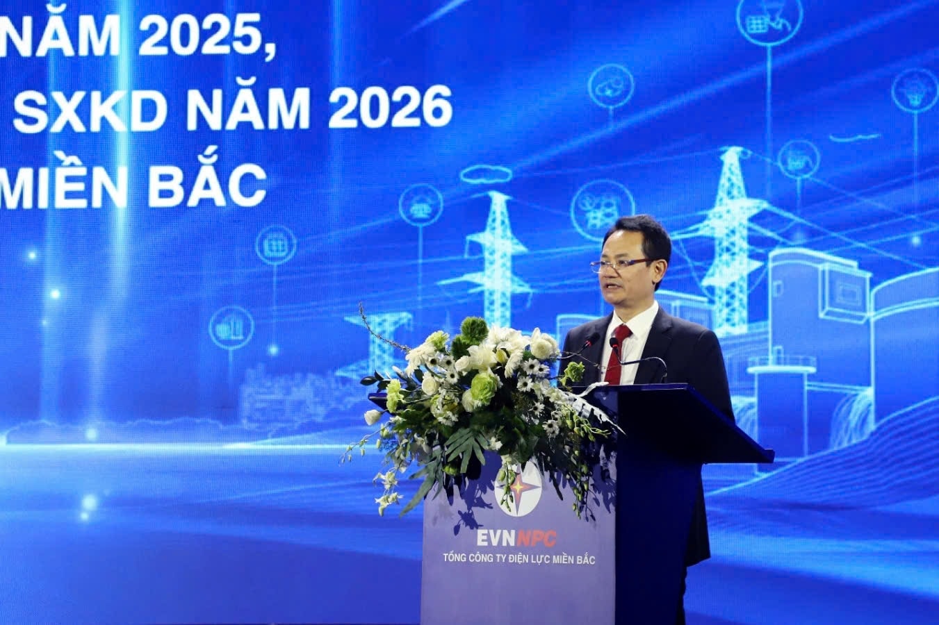 Ông Nguyễn Đức Thiện – Tổng Giám đốc EVNNPC phát biểu tại Hội nghị