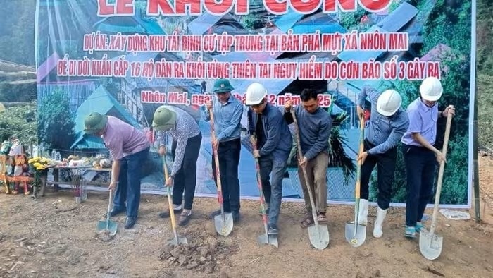 Khởi công xây dựng khu tái định cư tại xã biên giới Nhôn Mai - Ảnh: CSCC