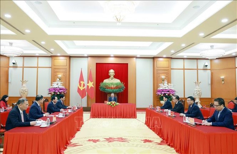 Tổng Bí thư Tô Lâm khẳng định Việt Nam luôn coi Nga là một đối tác tin cậy, quan trọng hàng đầu của Việt Nam tại châu Âu, mong muốn cùng Liên bang Nga phát triển quan hệ hữu nghị và hợp tác trên tinh thần Đối tác chiến lược toàn diện Việt Nam – Nga - Ảnh: TTXVN