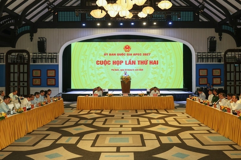 Thủ tướng Chính phủ Phạm Minh Chính chủ trì cuộc họp lần thứ hai của Uỷ ban Quốc gia APEC 2027 - Ảnh: VGP/Nhật Bắc