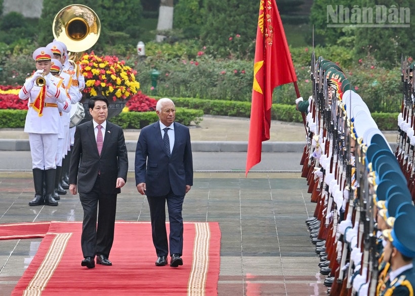 Chủ tịch nước Lương Cường chủ trì lễ đón Chủ tịch Hội đồng châu Âu thăm chính thức Việt Nam