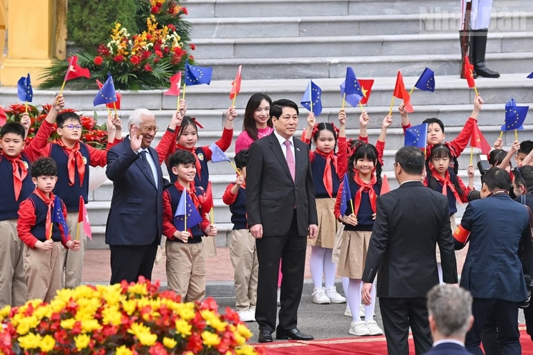 Chủ tịch nước Lương Cường chủ trì lễ đón Chủ tịch Hội đồng châu Âu thăm chính thức Việt Nam 10
