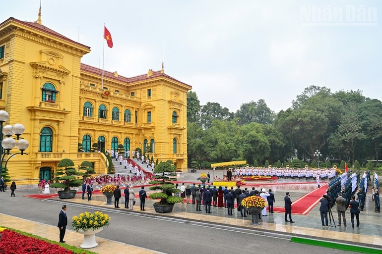 Chủ tịch nước Lương Cường chủ trì lễ đón Chủ tịch Hội đồng châu Âu thăm chính thức Việt Nam 11