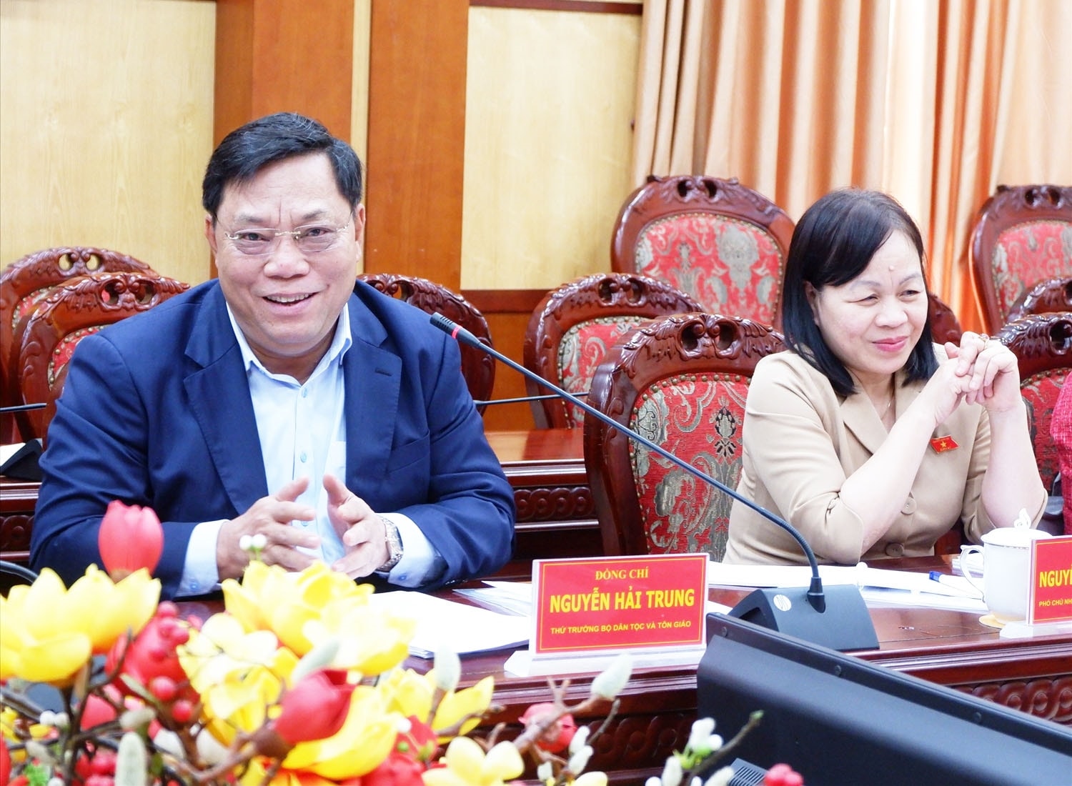 Thứ trưởng Bộ Dân tộc và Tôn giáo Nguyễn Hải Trung tại buổi làm việc