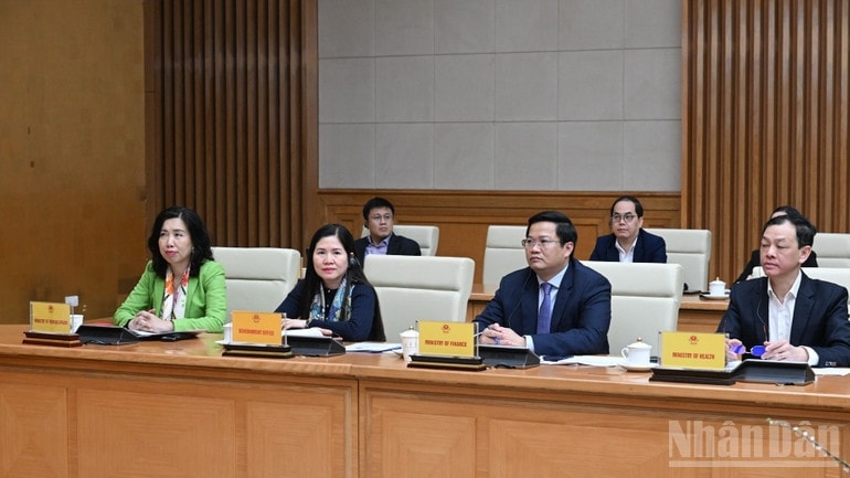 Lãnh đạo các bộ, ngành tham dự buổi tiếp.