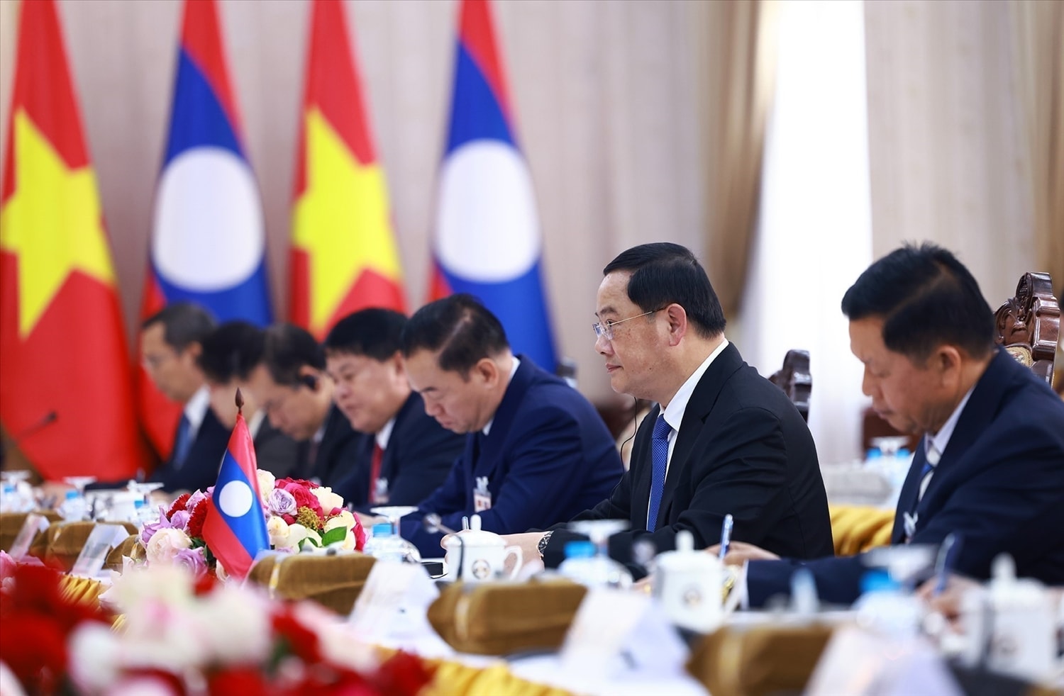 Thủ tướng Lào Sonexay Siphandone phát biểu. (Ảnh: DƯƠNG GIANG/TTXVN)