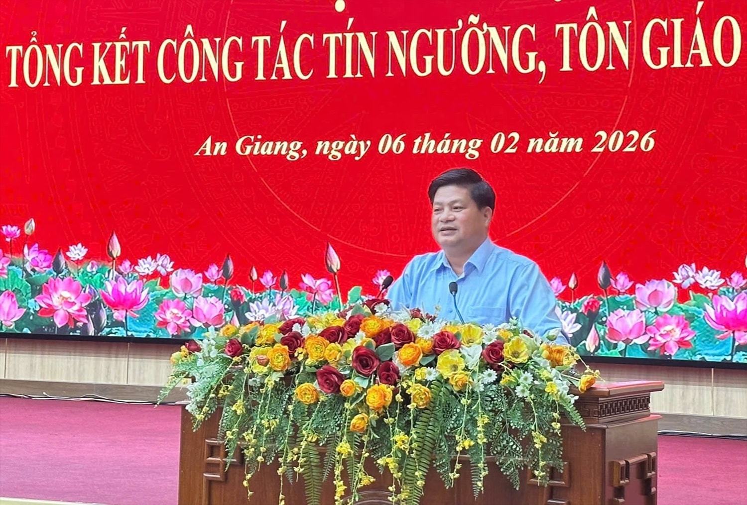 Trưởng Ban Tuyên giáo và Dân vận Tỉnh ủy An Giang Tống Phước Trường phát biểu chỉ đạo tại Hội nghị.