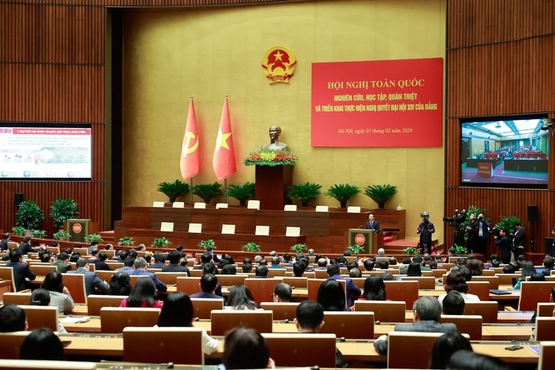 Hội nghị toàn quốc nghiên cứu, học tập, quán triệt và triển khai thực hiện Nghị quyết Đại hội XIV của Đảng đã hoàn thành toàn bộ nội dung, chương trình và bế mạc vào chiều 7/2 - Ảnh: VGP/Nhật Bắc