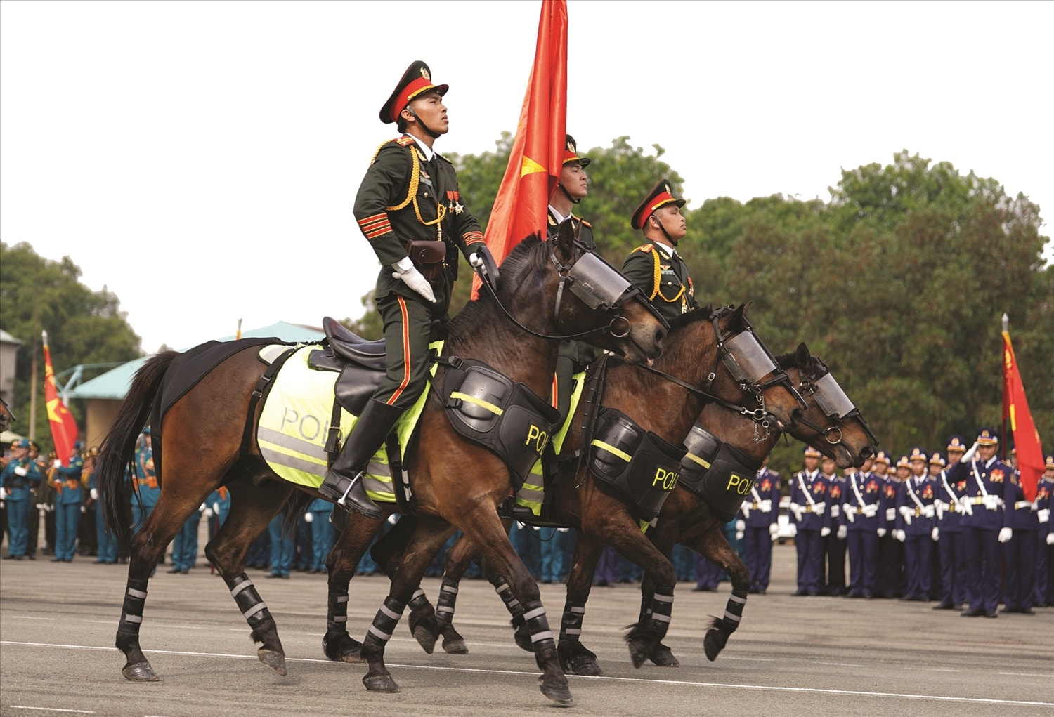 Đoàn Cảnh sát cơ động kỵ binh tập luyện và diễu hành trong những sự kiện lớn của đất nước. Ảnh TL