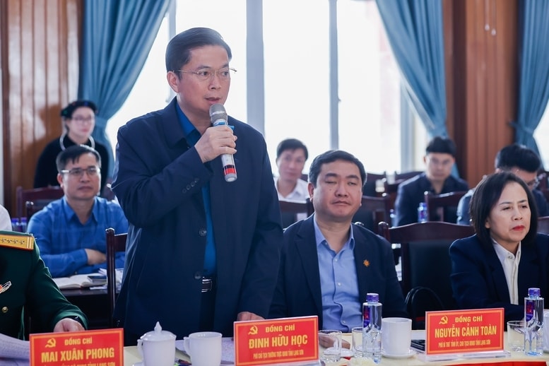 Phó Chủ tịch Thường trực UBND tỉnh Lạng Sơn Đinh Hữu Học phát biểu - Ảnh: VGP/Nhật Bắc