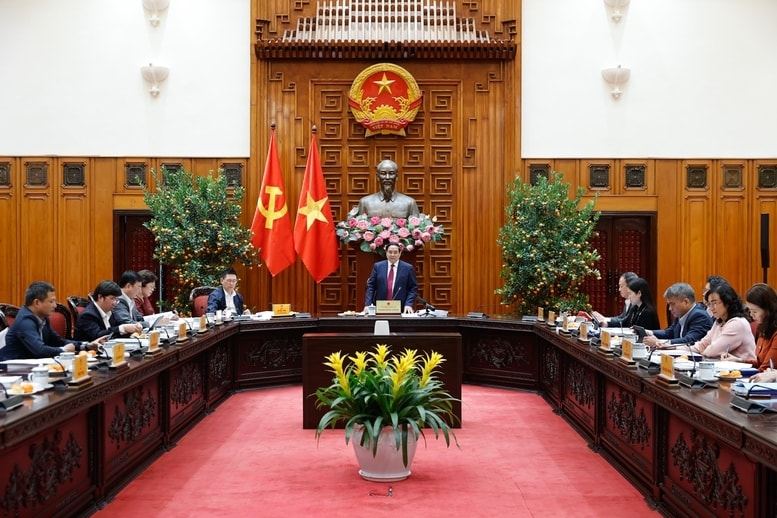 Thủ tướng Phạm Minh Chính, Trưởng Ban Chỉ đạo quốc gia về tài chính toàn diện, chủ trì Phiên họp lần thứ ba của Ban Chỉ đạo - Ảnh: VGP/Nhật Bắc
