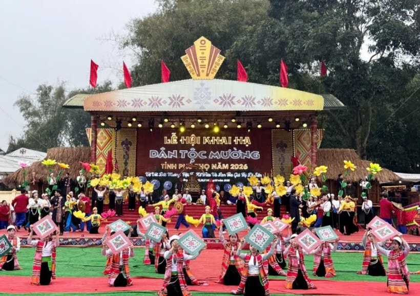 Lễ hội Khai hạ dân tộc Mường đã trở thành nét văn hóa tín ngưỡng đặc sắc trải qua nhiều đời nay. Ảnh: ITN