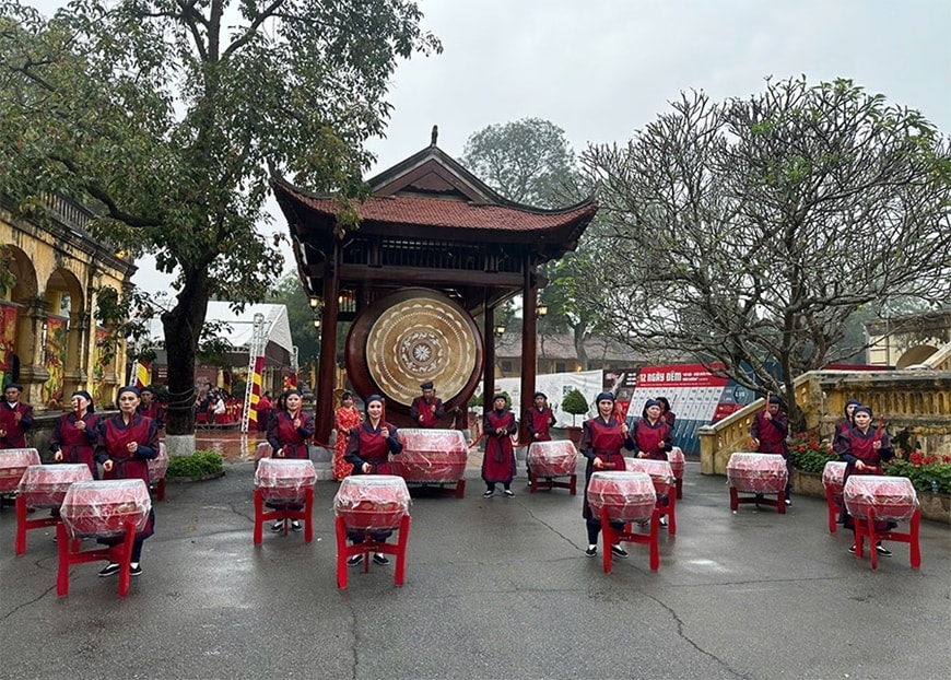 Màn trống hội trong chương trình. Ảnh: ITN