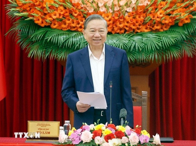 Tổng Bí thư Tô Lâm phát biểu - Ảnh: TTXVN