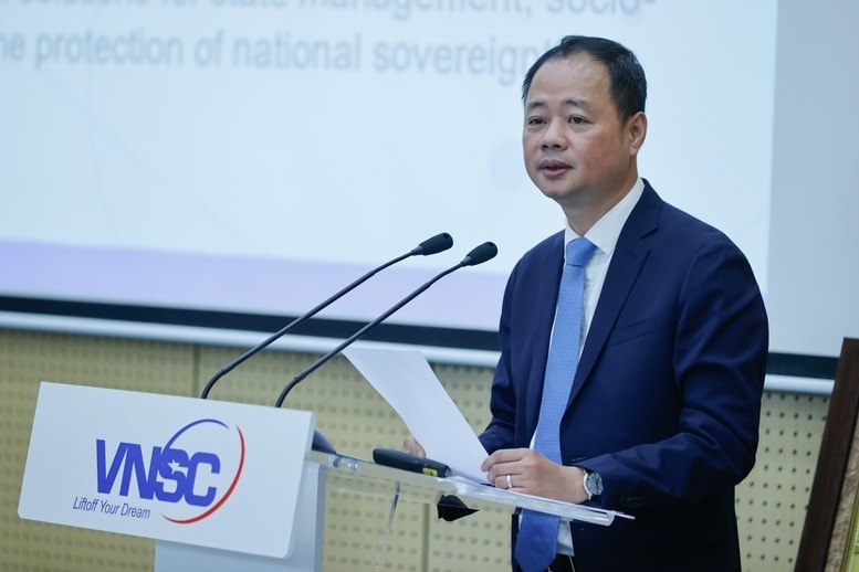 Chủ tịch Viện Hàn lâm Khoa học và Công nghệ Việt Nam Trần Hồng Thái phát biểu - Ảnh: VGP/Nhật Bắc